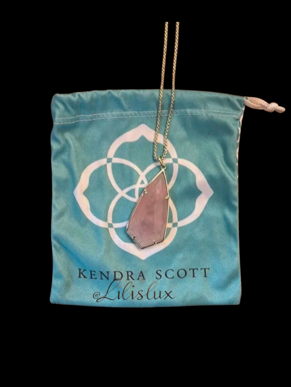 Kendra Scott Gold Carole Necklace 30"length W/2" Extender Worn Twice W/ Silk Bag
